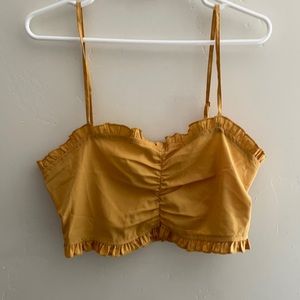 Gold crop-top with ruffles